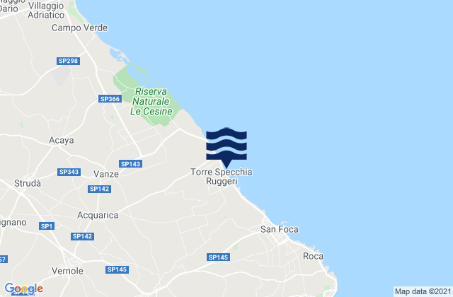 Mapa de mareas Calimera, Italy