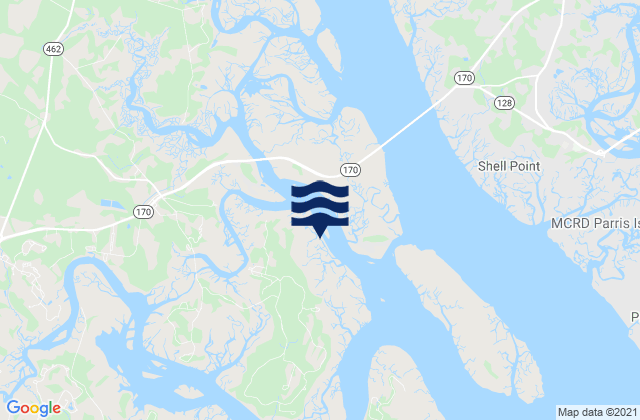 Mapa de mareas Callawassie Island Bridge (Colleton River), United States