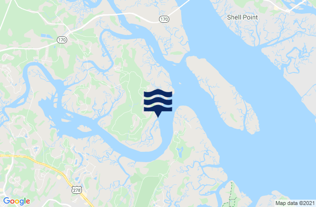 Mapa de mareas Callawassie Island South Colleton River, United States