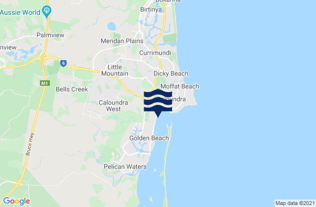 Mapa de mareas Caloundra West, Australia