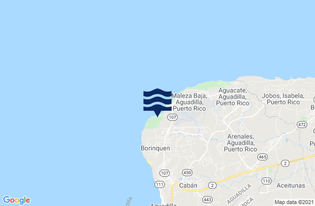 Mapa de mareas Camaceyes Barrio, Puerto Rico