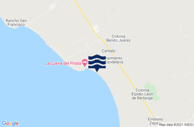 Mapa de mareas Camalú, Mexico
