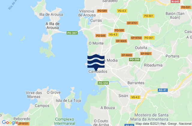 Mapa de mareas Cambados, Spain