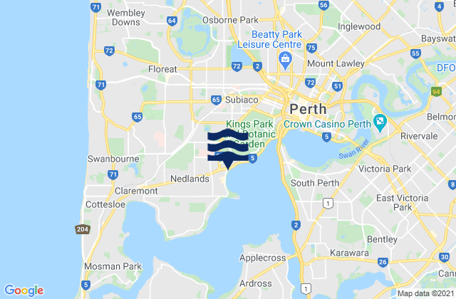 Mapa de mareas Cambridge, Australia