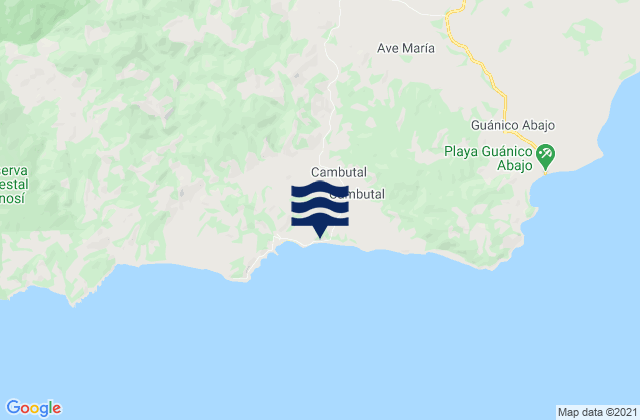 Mapa de mareas Cambutal, Panama