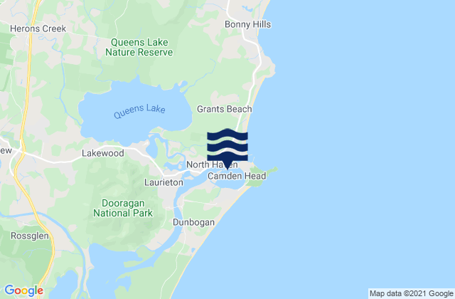 Mapa de mareas Camden Haven, Australia