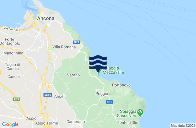 Mapa de mareas Camerano, Italy