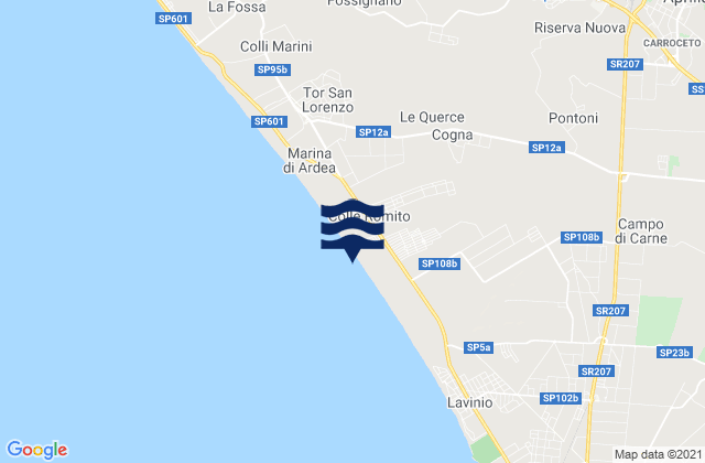 Mapa de mareas Camilleri-Vallelata, Italy