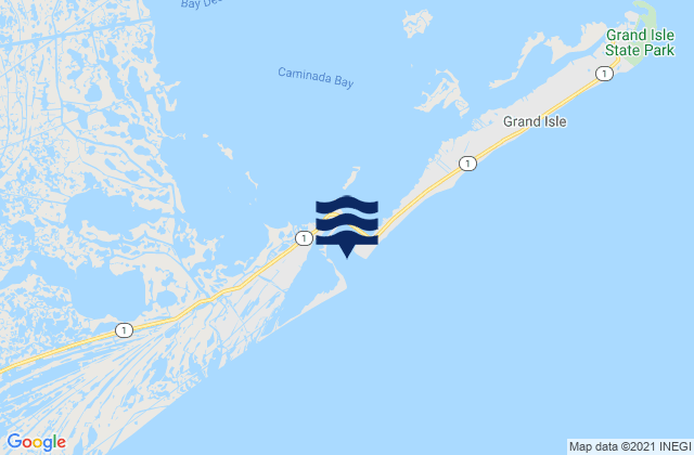 Mapa de mareas Caminada Pass Barataria Bay, United States