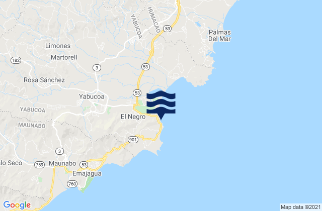 Mapa de mareas Camino Nuevo Barrio, Puerto Rico