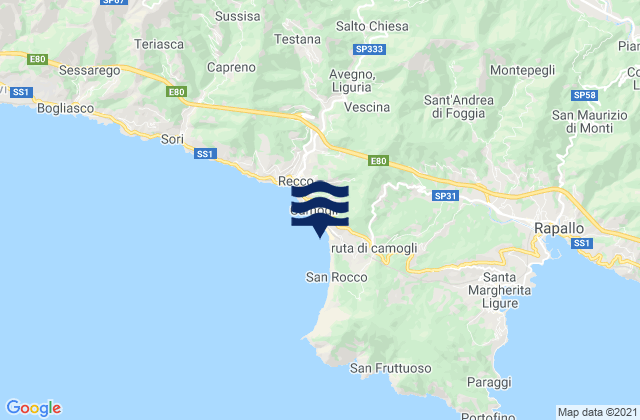 Mapa de mareas Camogli, Italy