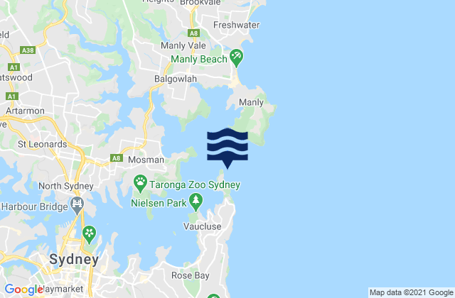 Mapa de mareas Camp Cove, Australia