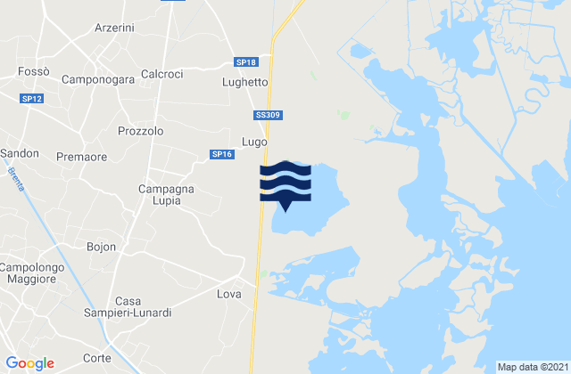 Mapa de mareas Campagna Lupia, Italy