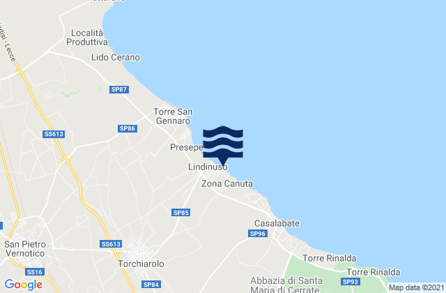Mapa de mareas Campi Salentina, Italy