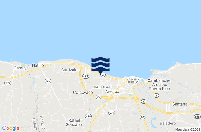 Mapa de mareas Campo Alegre Barrio, Puerto Rico