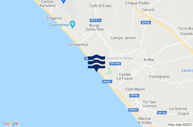 Mapa de mareas Campo Jemini, Italy