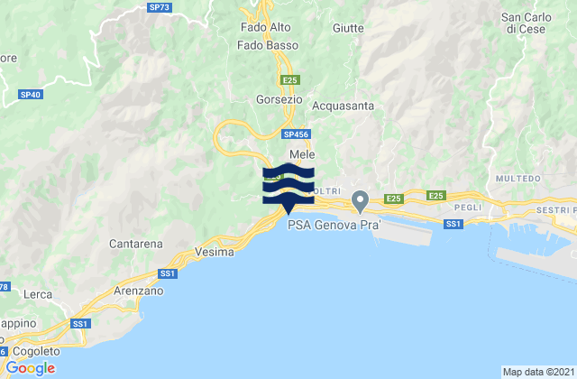 Mapa de mareas Campo Ligure, Italy
