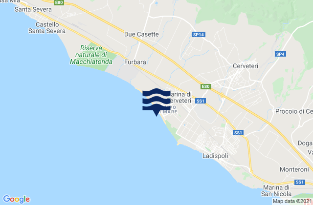 Mapa de mareas Campo di Mare, Italy