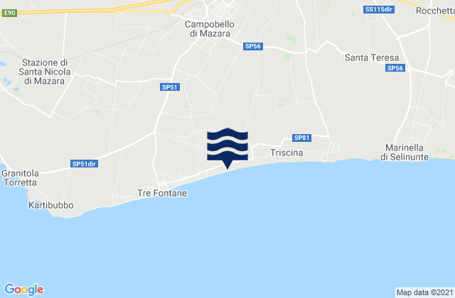 Mapa de mareas Campobello di Mazara, Italy