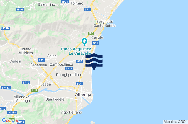 Mapa de mareas Campochiesa, Italy