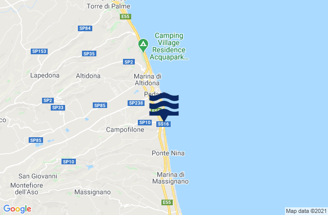Mapa de mareas Campofilone, Italy