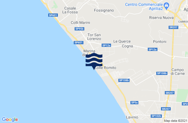 Mapa de mareas Campoleone, Italy