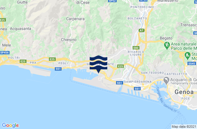 Mapa de mareas Campomorone, Italy