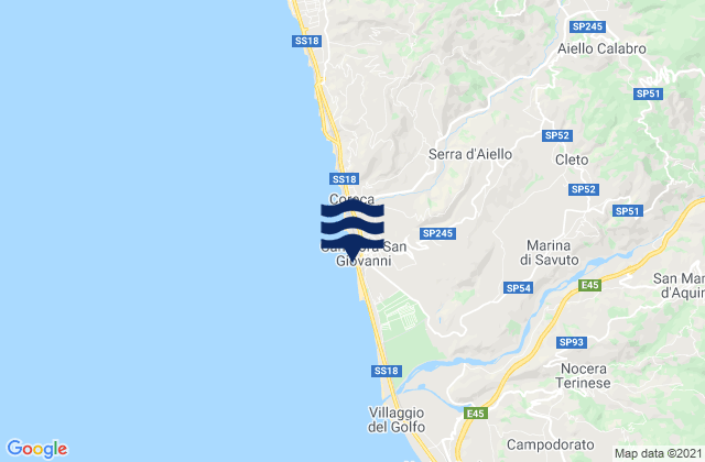 Mapa de mareas Campora San Giovanni, Italy