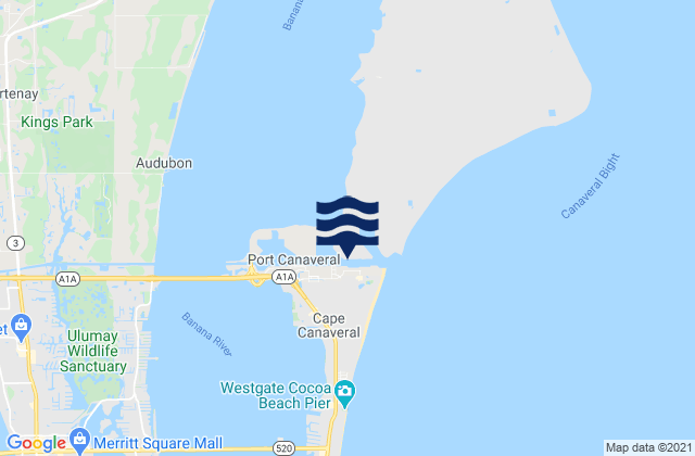 Mapa de mareas Canaveral Harbor Entrance, United States