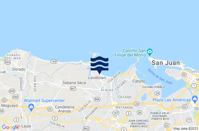 Mapa de mareas Candelaria, Puerto Rico