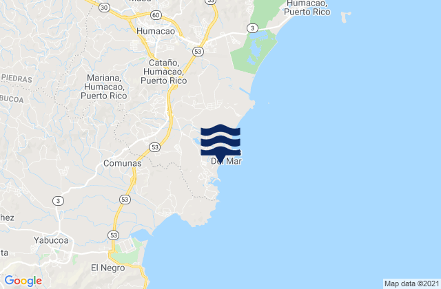 Mapa de mareas Candelero Abajo Barrio, Puerto Rico