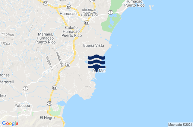 Mapa de mareas Candelero Arriba Barrio, Puerto Rico