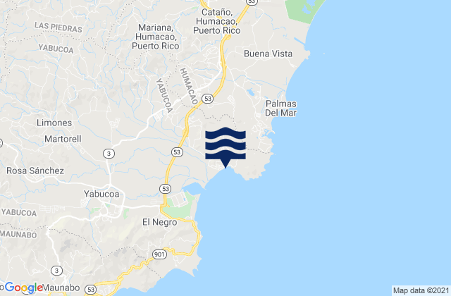 Mapa de mareas Candelero Arriba, Puerto Rico
