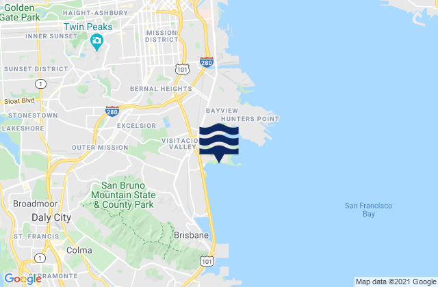 Mapa de mareas Candlestick Point, United States