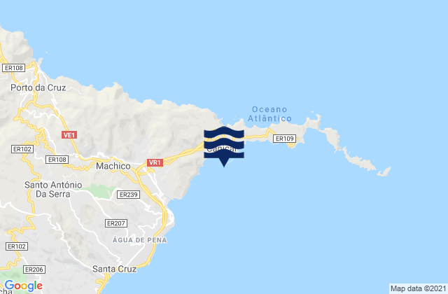 Mapa de mareas Caniçal, Portugal
