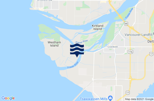 Mapa de mareas Canoe Pass, Canada