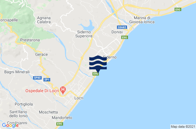 Mapa de mareas Canolo, Italy