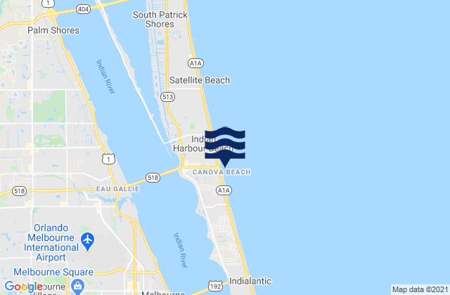 Mapa de mareas Canova Beach, United States