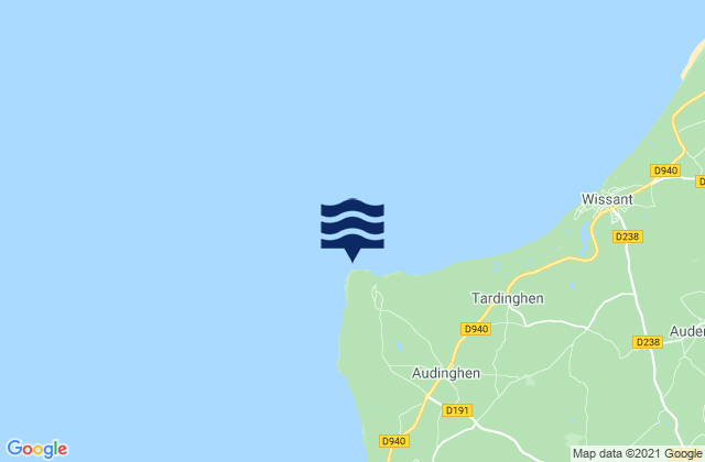 Mapa de mareas Cap Gris-Nez, France