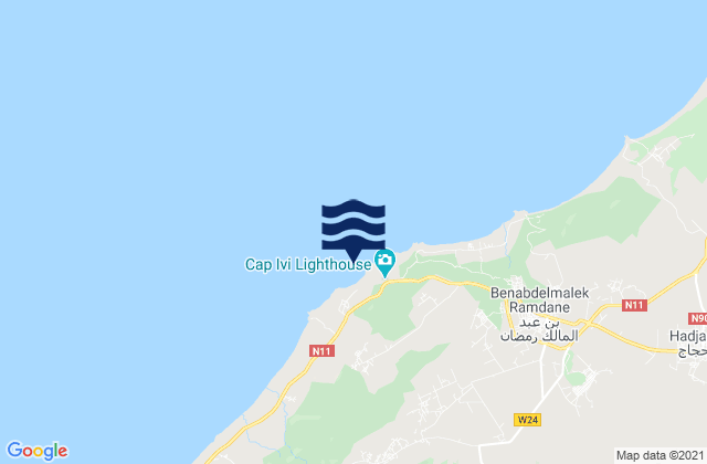 Mapa de mareas Cap Ivi, Algeria