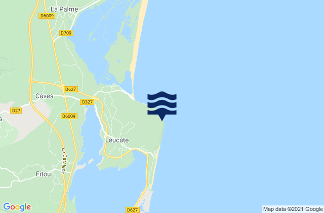 Mapa de mareas Cap Leucate, France