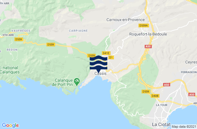 Mapa de mareas Cap Rousset, France