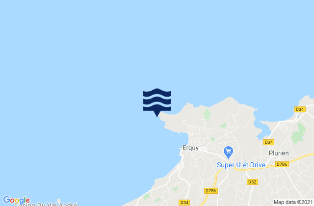 Mapa de mareas Cap d'Erquy, France