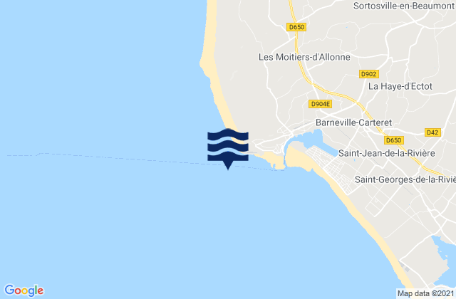 Mapa de mareas Cap de Carteret, France