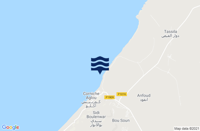 Mapa de mareas Cap d’Aglou, Morocco