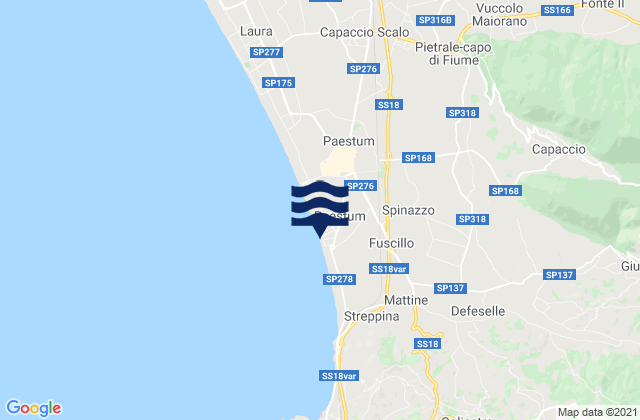 Mapa de mareas Capaccio, Italy