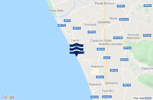 Mapa de mareas Capaccio Scalo, Italy