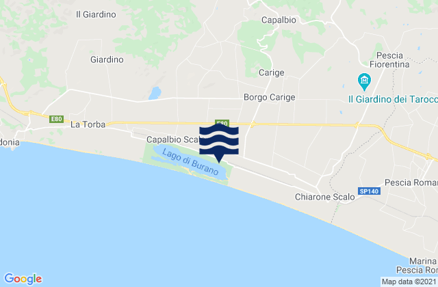 Mapa de mareas Capalbio, Italy