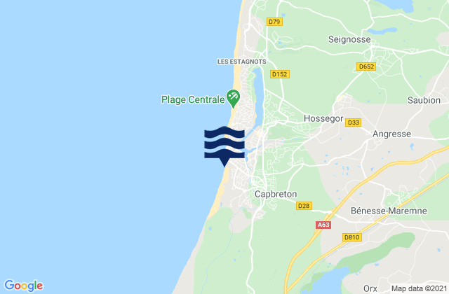 Mapa de mareas Capbreton, France