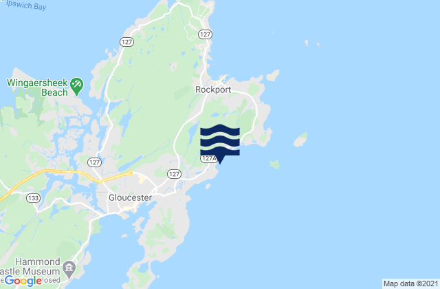 Mapa de mareas Cape Ann, United States